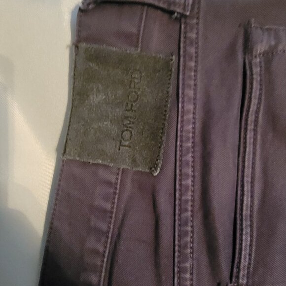 Tom Ford Mens Navy Blue Flat Front Chino Pants Jean style Slim Size 31 - Picture 4 of 5